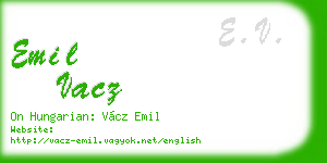 emil vacz business card